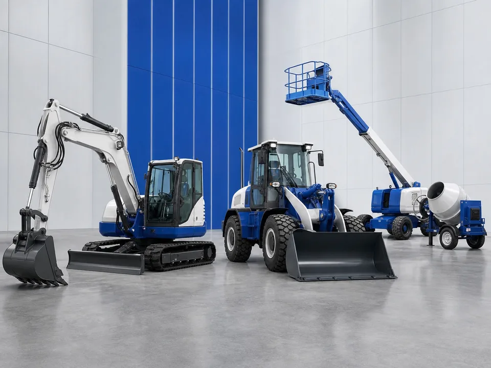 Excavators loaders cranes and construction machinery for project supply