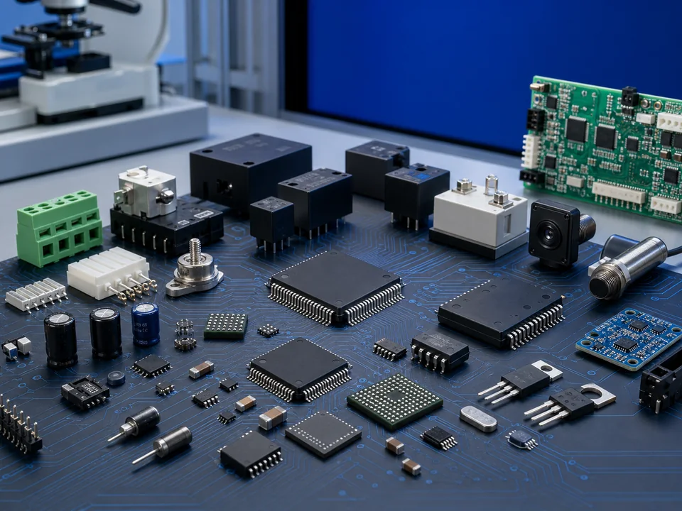 Integrated circuits relays sensors connectors and electronic components