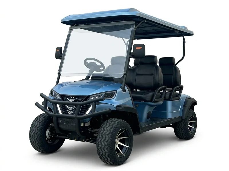 Metallic Blue Four Seat Golf Cart product image
